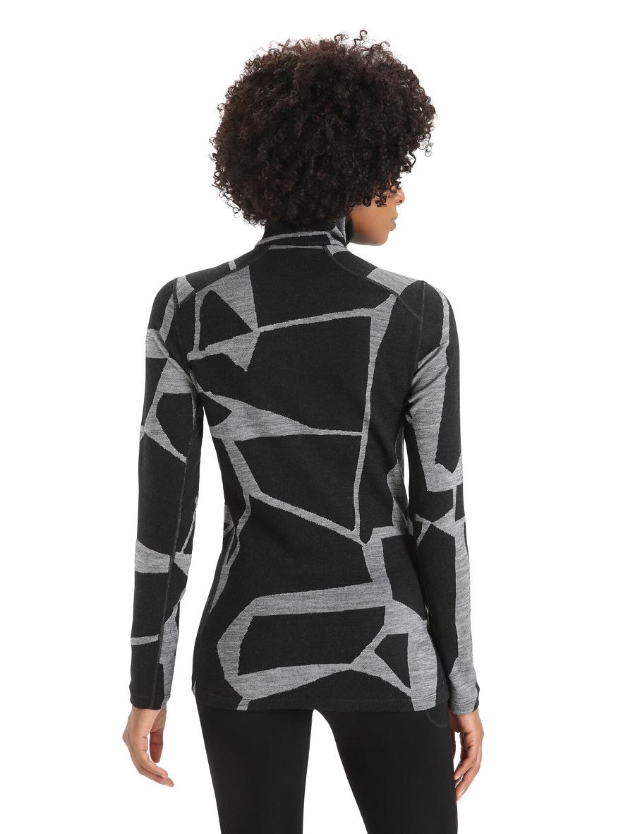 Une pièce Icebreaker Merino 250 Vertex Long Sleeve Half Zip Thermal Top Fractured Landscapes Femme Noir | FR 1788JPQJ